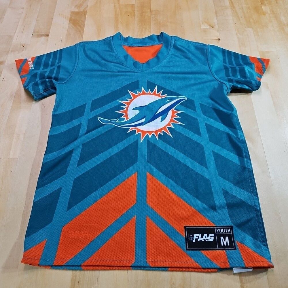 Miami Dolphins Reversible NFL Flag Football Jersey Youth Medium